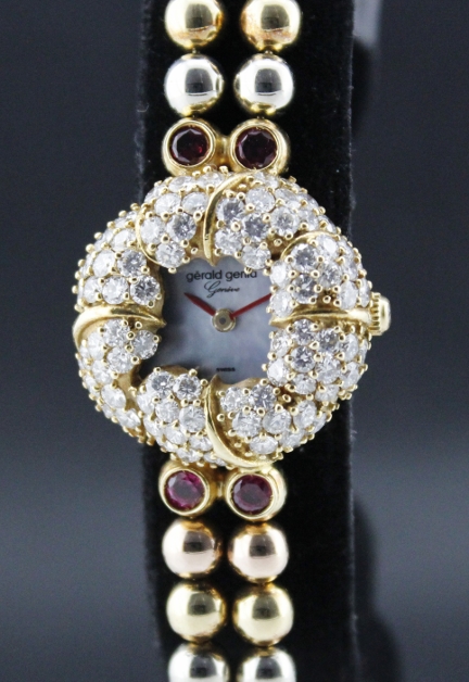 (image for) GERALD GENTA 18K SOLID GOLD LADY DIAMOND WATCH